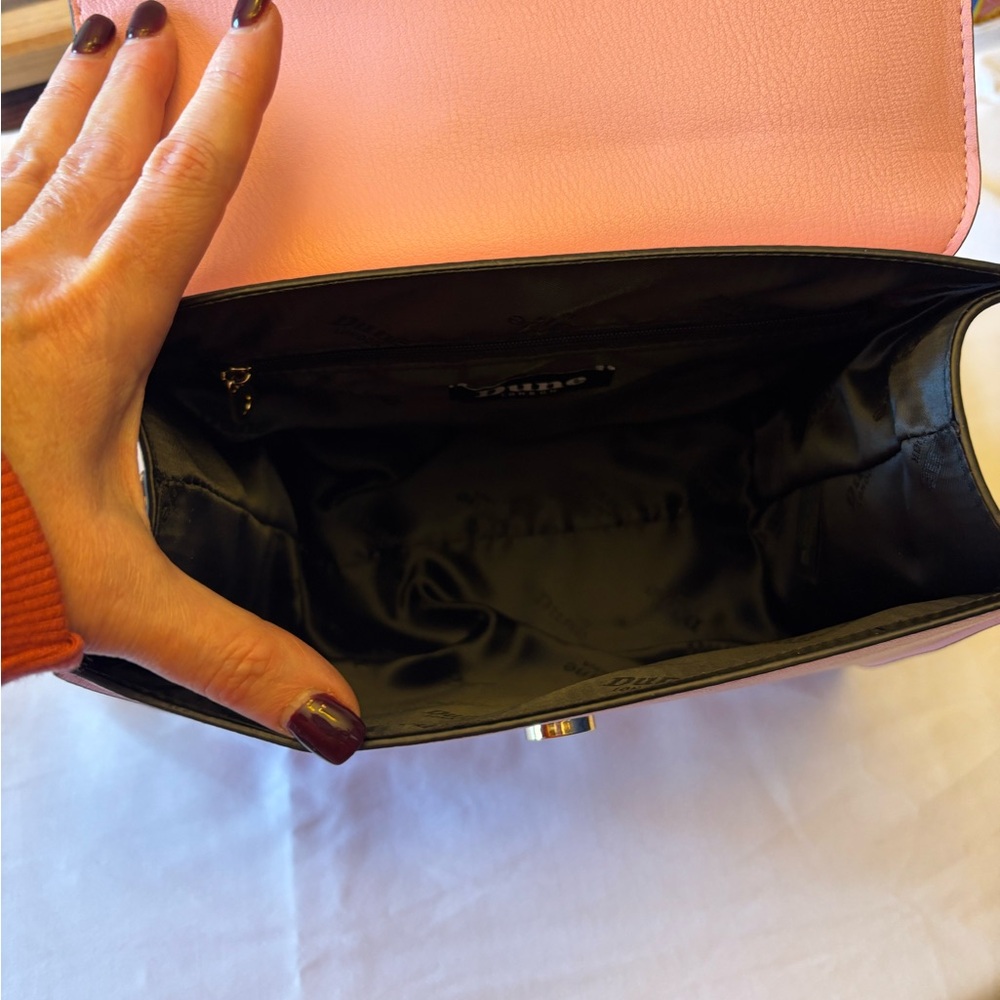 Dune London Structured Top Handle Satchel Pink Black w Wallet - Picture 3 of 4